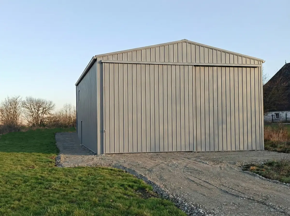 Hangar – Insertion dans la photo du terrain
