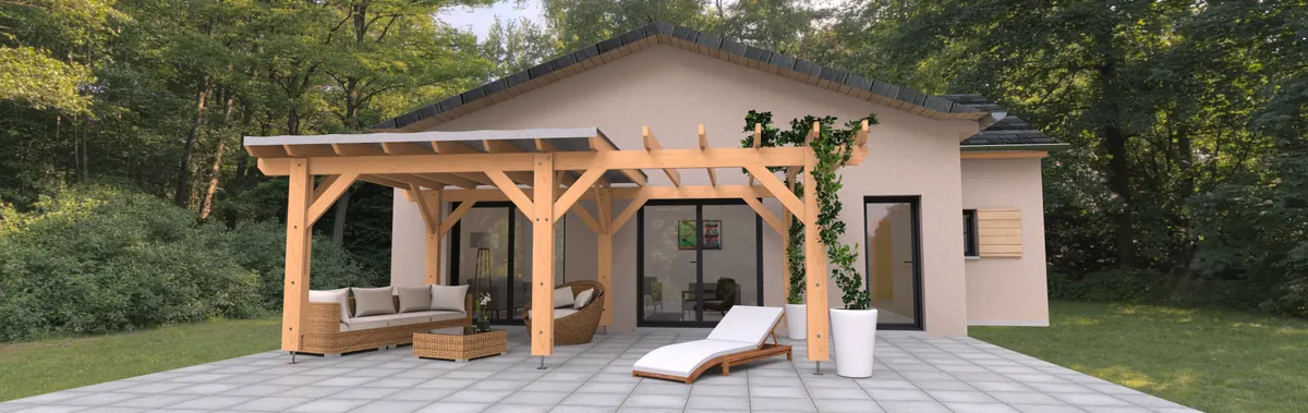 Pergola sur terrasse : rendu réaliste